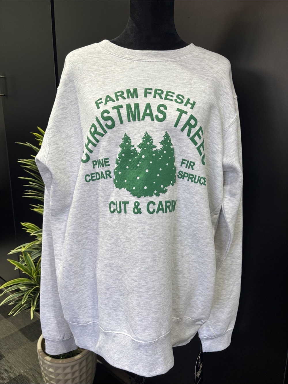 Pacific & Co. Christmas Trees Cut & Carry & fleece lined pullover sweatshirt